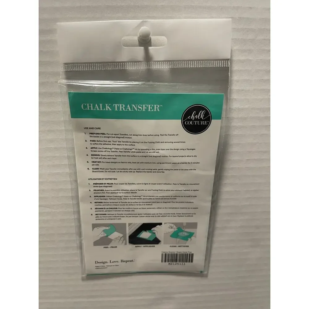 NWT Chalk Couture 5X7  Reusable Transfer‎ 